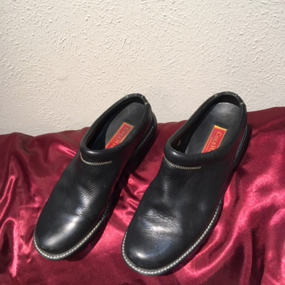 Cole Haan Black Leather Mules 8.5B